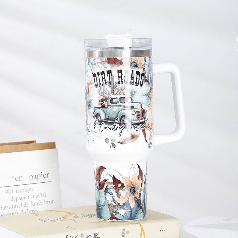 Wholesale Tumbler 40oz Printed Handle 1200ml Thickened Insulation Ice Cup